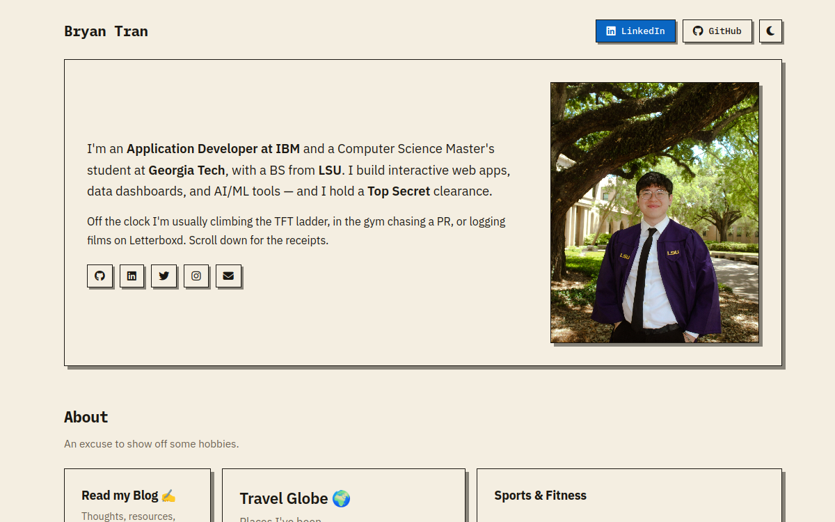 Personal Resume Website screenshot